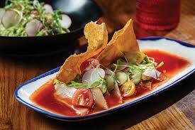 Lona Cocina Tequileria signature dishes Hamachi CevicheRoasted Chicken QuesadillaChicken Enchiladas Divorciadas